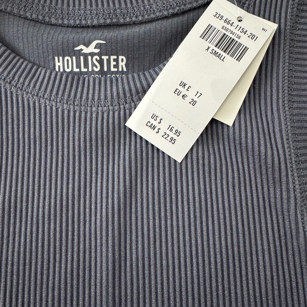 Hollister women’s Gray cropped tank top size XS NWT